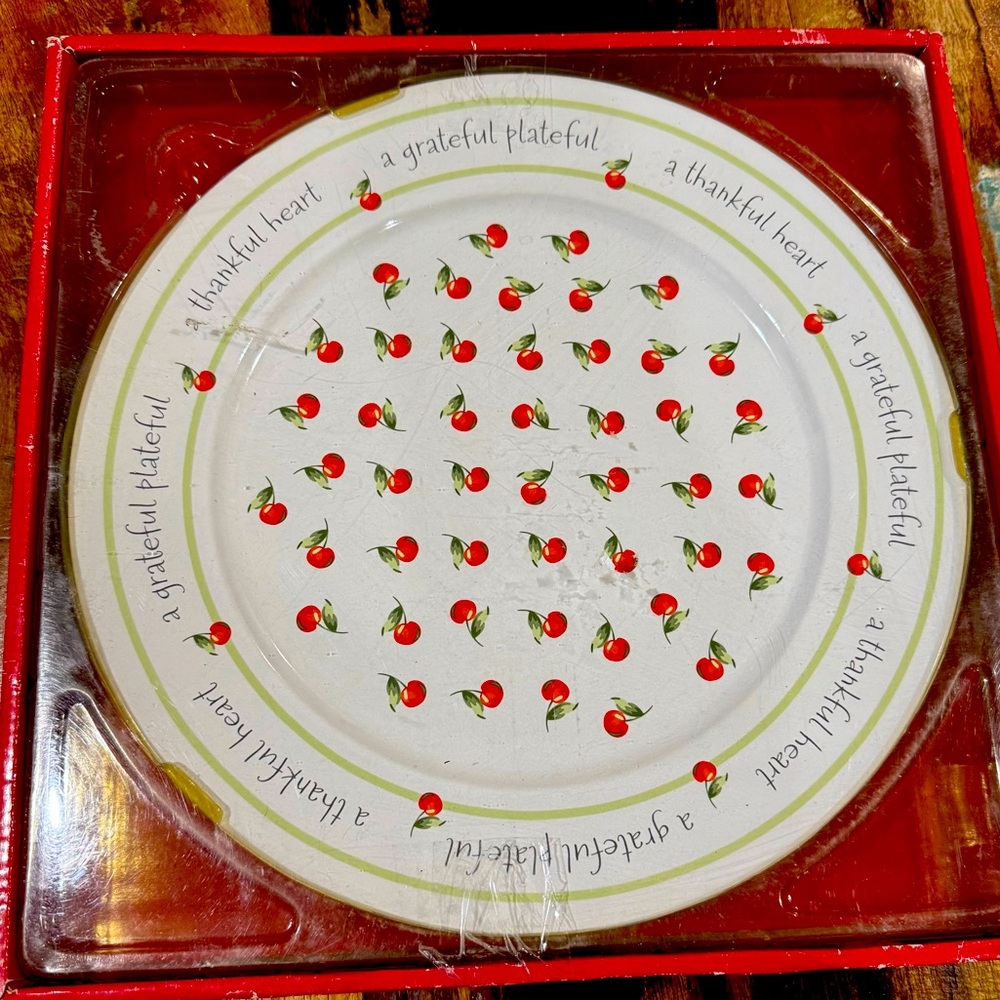 Vintage Hallmark 05 Appreciation Ceramic cherry plate. In box!! Share plate.
